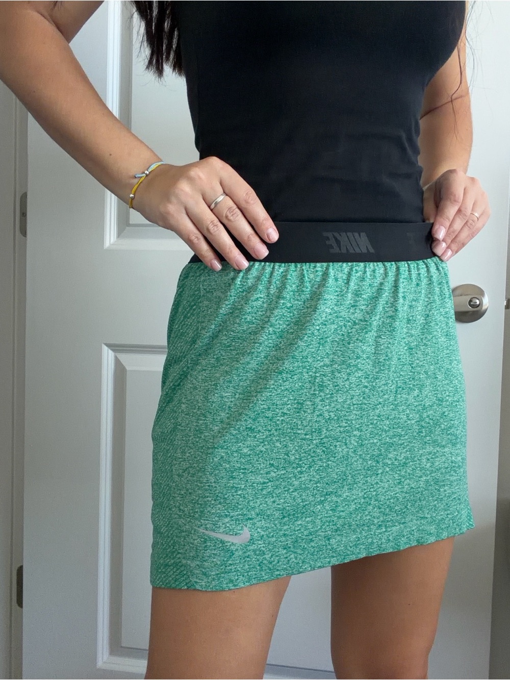 Nike Heathered Mint Green Skater Skirt with Black Waistband